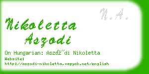 nikoletta aszodi business card